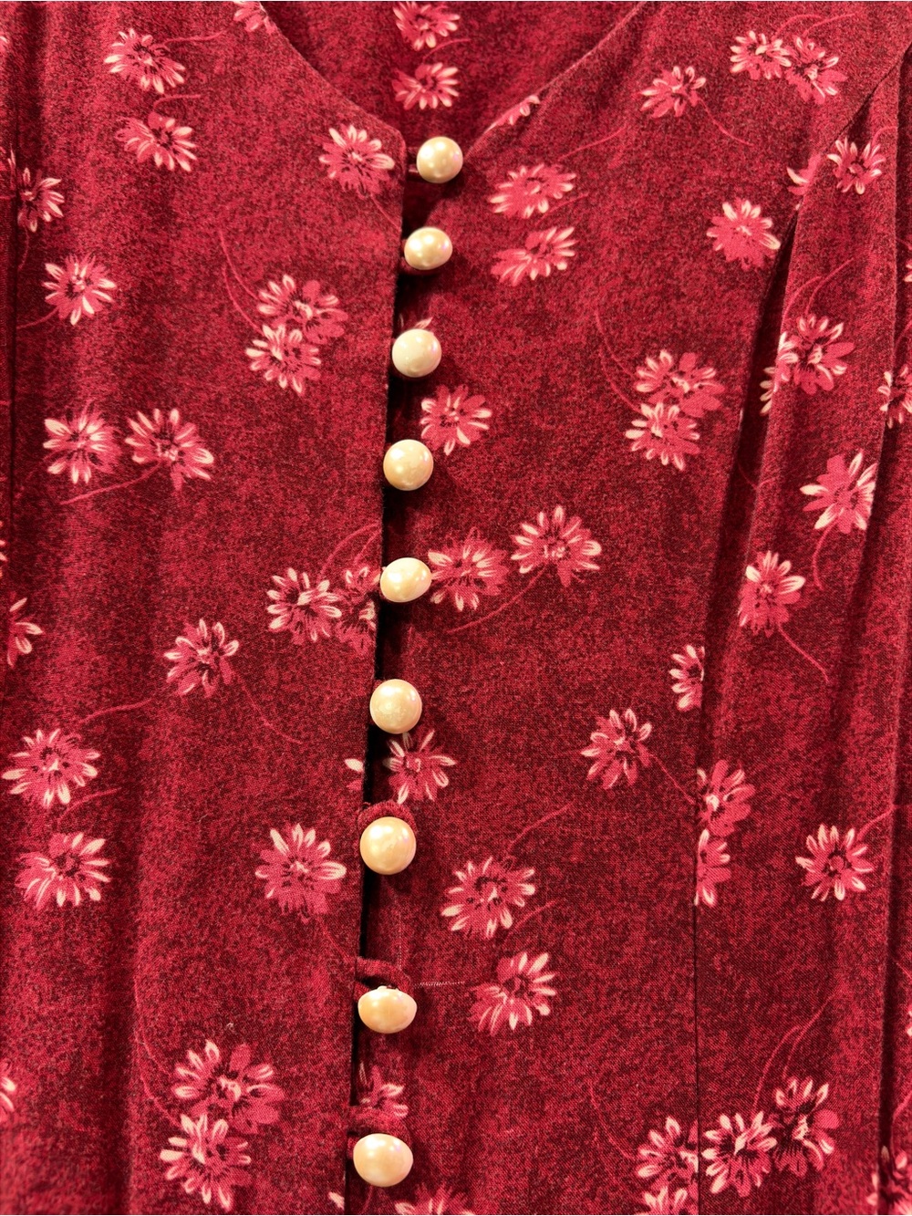 Vintage 90s cottagecore romantic boho whimsical Floral Button-Front Midi Dress - Picture 6 of 9
